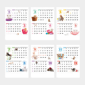 SG-2280 CAT・CAT・CAT | 名入れカレンダー2026年 印刷 激安・短納期の