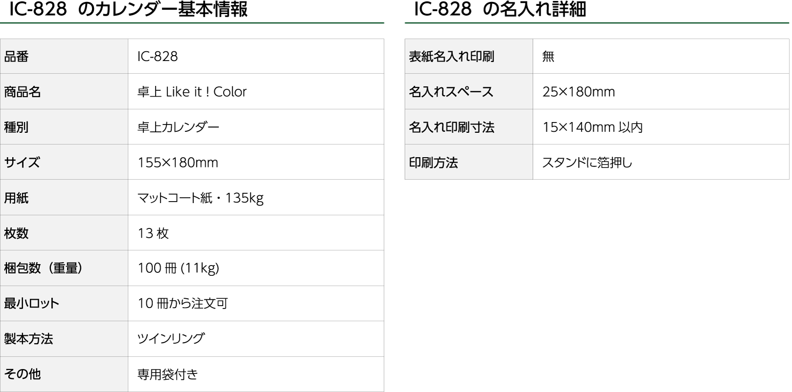 IC-828　卓上 Like it ! Color